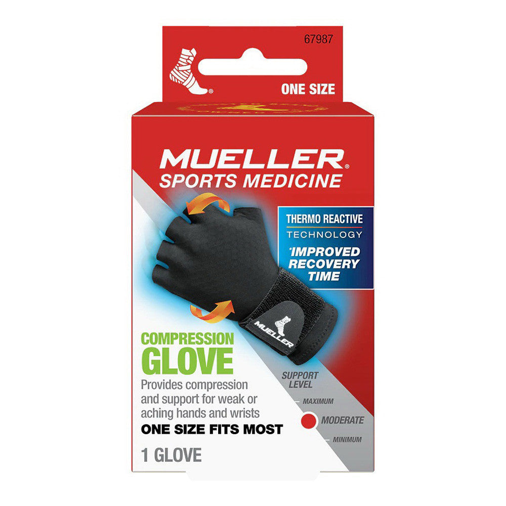 Mueller Reversible Compression Glove with Thermo Reactive Technology, Black, 1 Ea